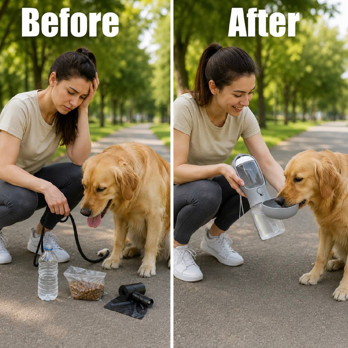 3-in-1 Portable Dog Water Bottle