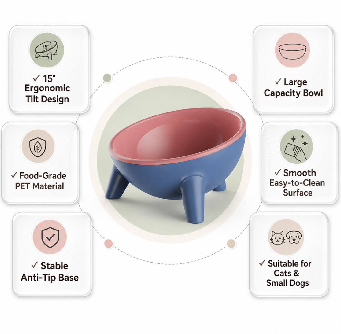 Elevated Cat &amp; Small Dog Bowl