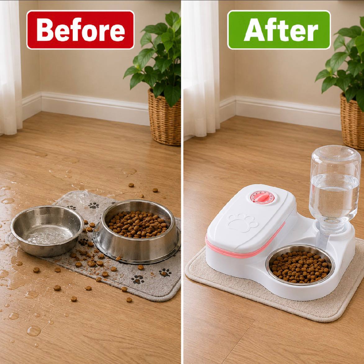 2-in-1 pet feeder and water dispenser