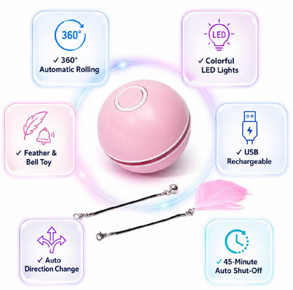 interactive LED cat ball