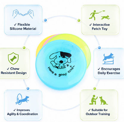 silicone flying disc dog toy