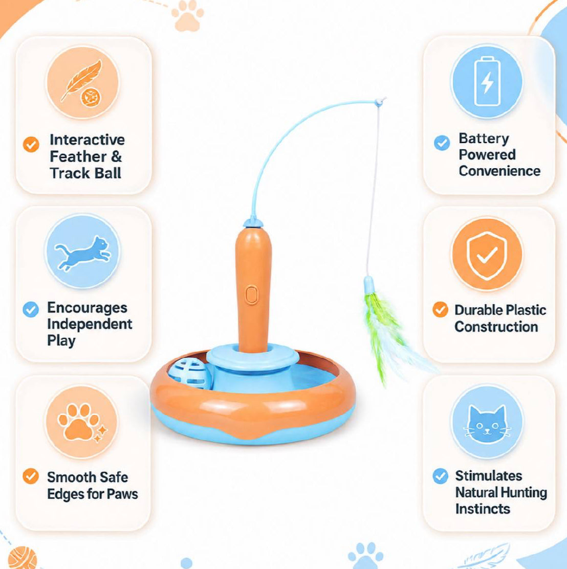 2-in-1 interactive cat toy