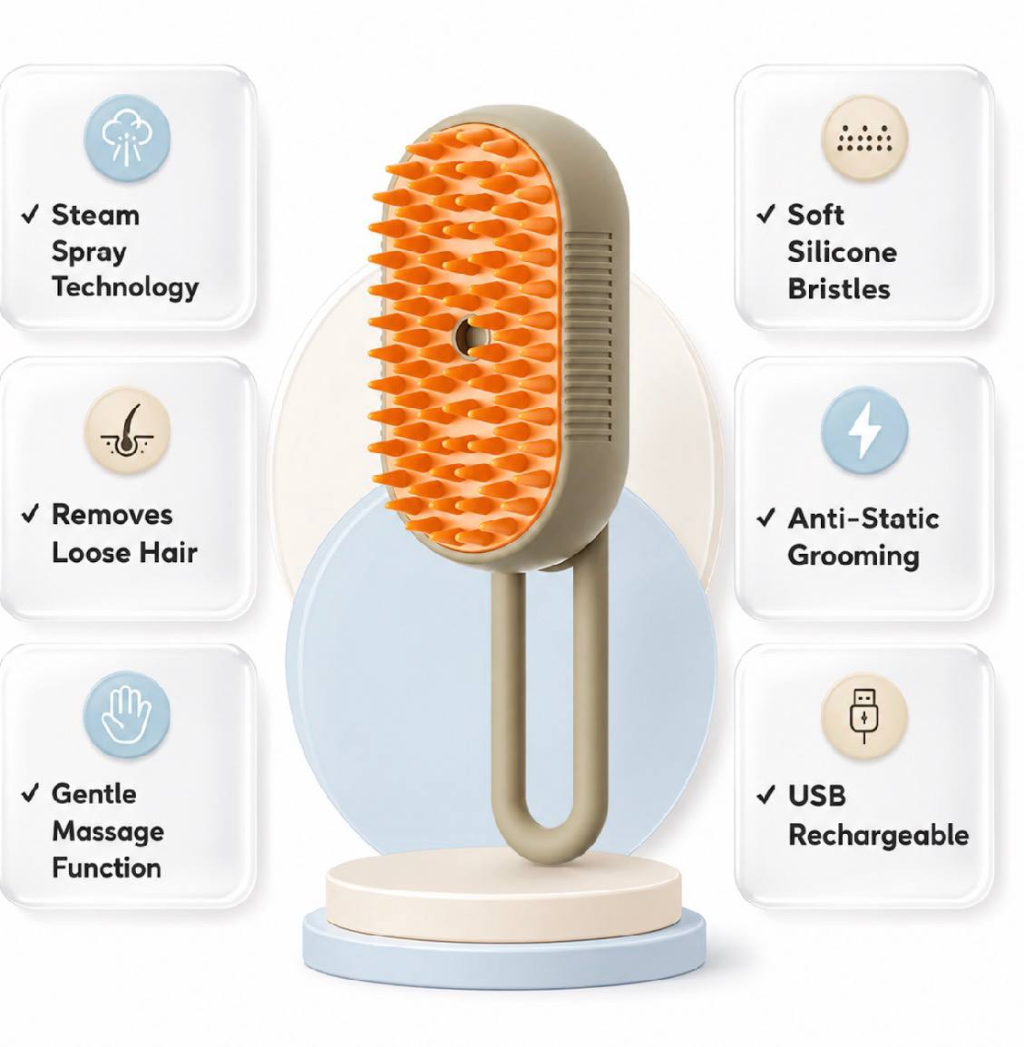 electric steam pet brush